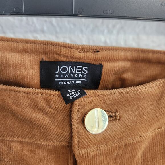 Jones New York Women's Size 14/32‎ The Lexington Straight Leg Brown Pants NWT - Picture 2 of 7
